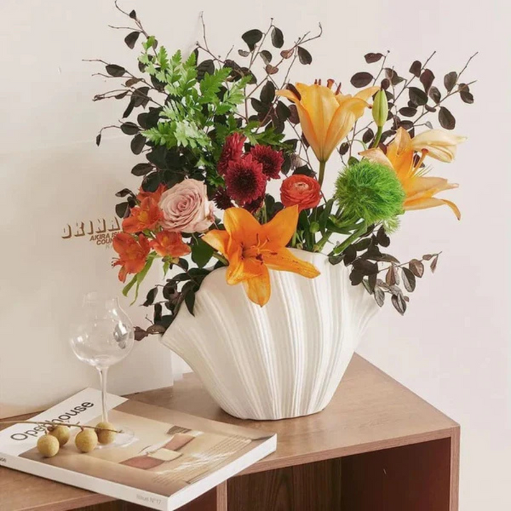 Vase en Céramique Coquillage Minimaliste, Décoratif et Moderne