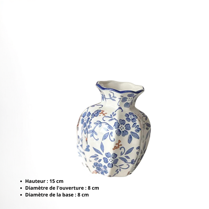Vase en Céramique Blanc au Style Chinois | Décoratif et Vintage
