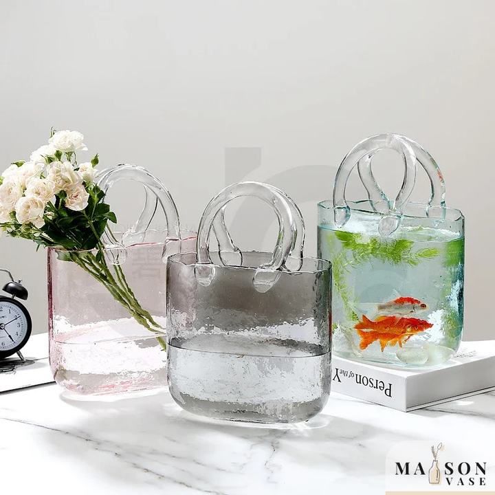 Vase à Fleurs en Verre Scandinave | Design Élégant, Décoratif et Original