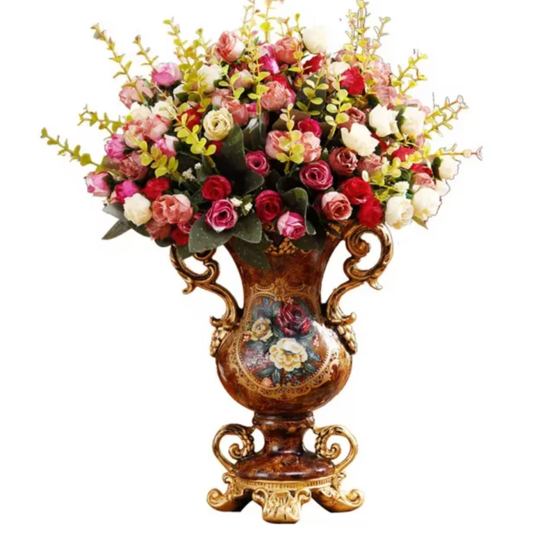 Grand Vase Décoratif Antique Grec | Effet Sculpté en Résine