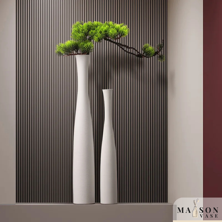 Vase à Fleurs Conique Scandinave | Design Élancé en Céramique