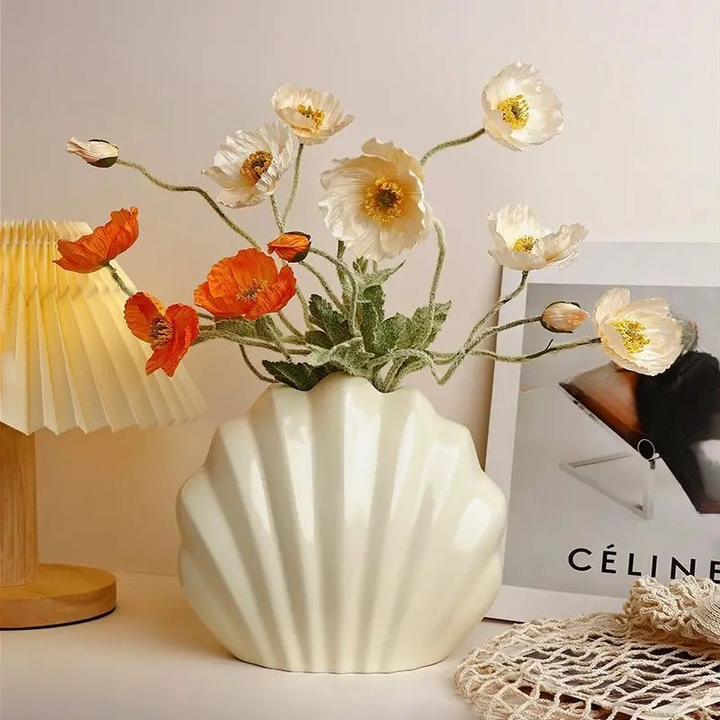 Vase Coquillage Nacré en Céramique | L’Éclat d’une Perle pour une Déco Élégante et Tendance
