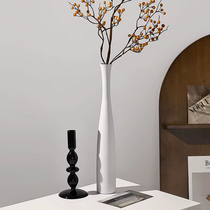 Vase à Fleurs Conique Scandinave | Design Élancé en Céramique
