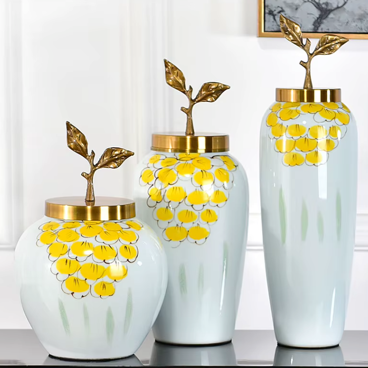Grand Vase à Fleurs Blanc au Style Européen | Décoratif, Moderne et Luxueux