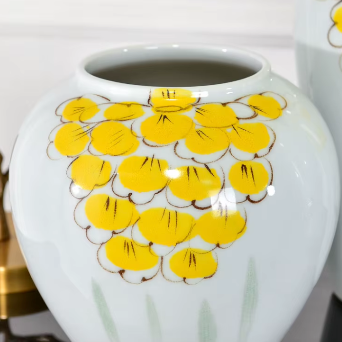 Grand Vase à Fleurs Blanc au Style Européen | Décoratif, Moderne et Luxueux