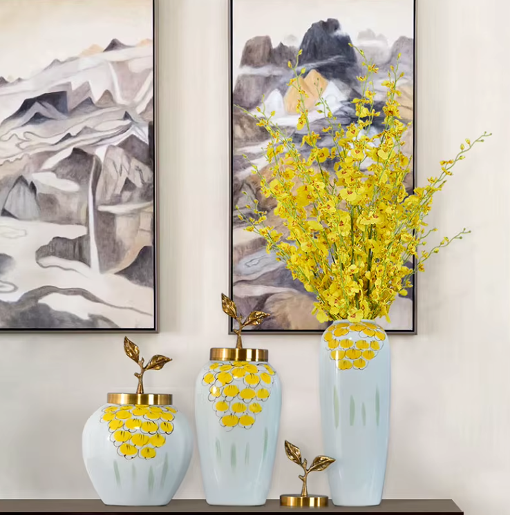Grand Vase à Fleurs Blanc au Style Européen | Décoratif, Moderne et Luxueux