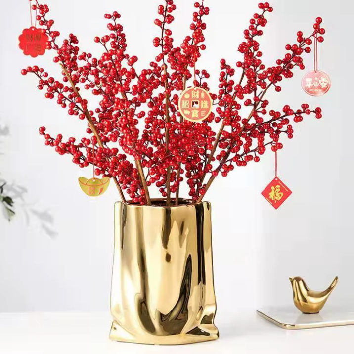 Vase à Fleurs en Céramique Design et Moderne | Effet Métal Ondulé