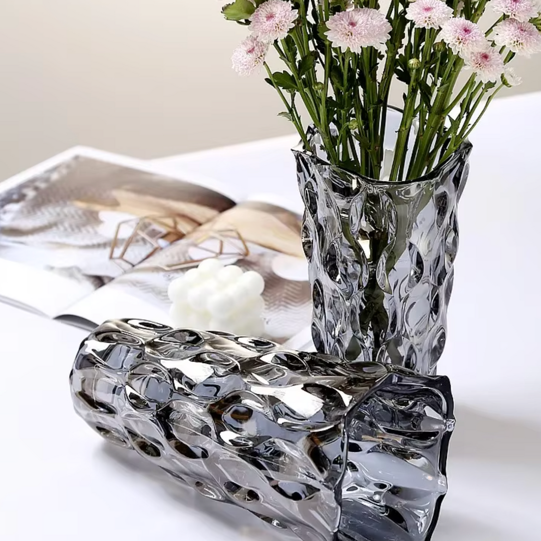 Vase en Verre Bohème | Design Cristal Ondulé