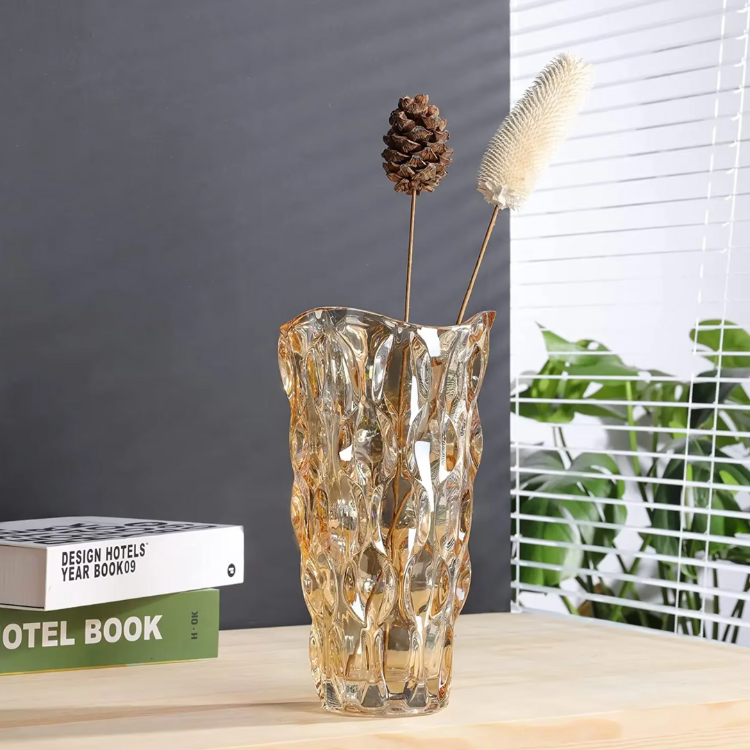 Vase en Verre Bohème | Design Cristal Ondulé