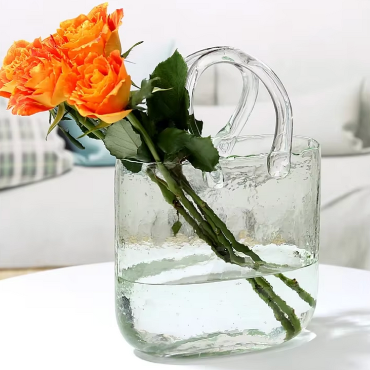 Vase à Fleurs en Verre Scandinave | Design Élégant, Décoratif et Original