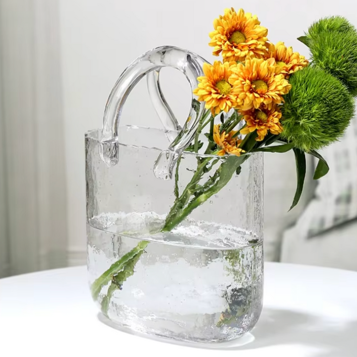 Vase à Fleurs en Verre Scandinave | Design Élégant, Décoratif et Original
