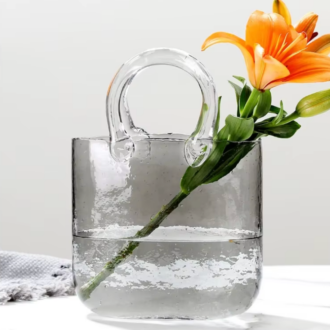 Vase à Fleurs en Verre Scandinave | Design Élégant, Décoratif et Original