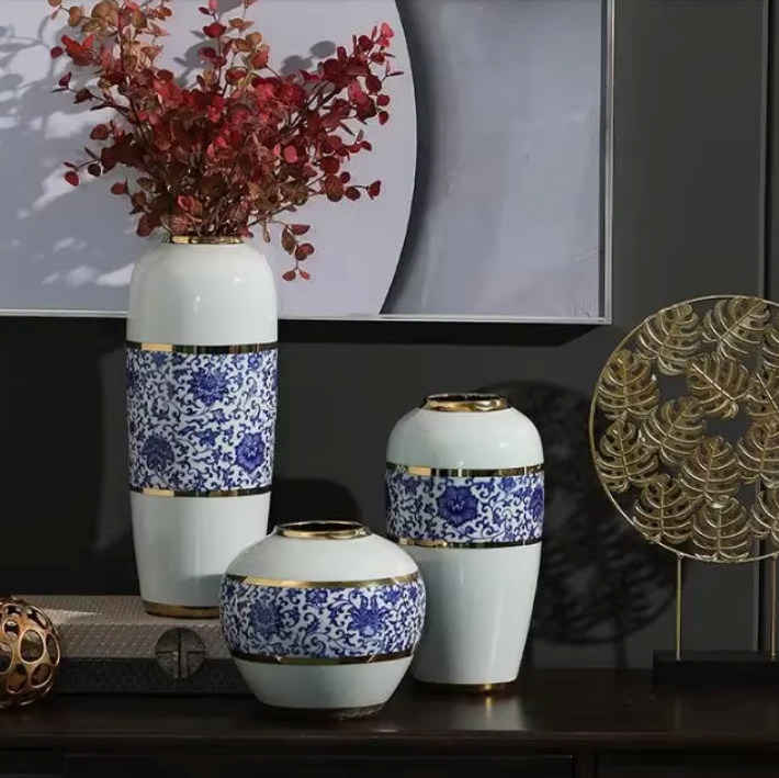 Grand Vase à Poser au Sol Blanc Luxueux | Moderne et Décoratif