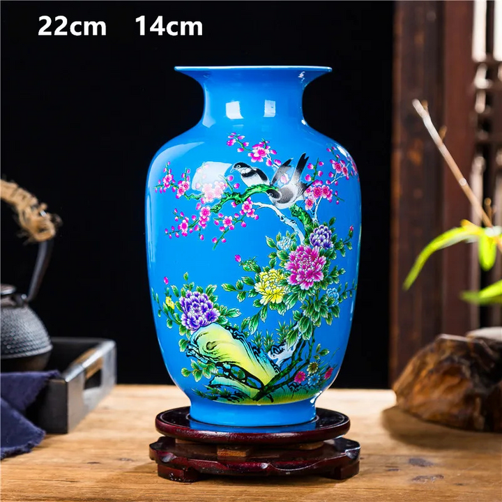 Vase à Fleurs Chinois en Céramique | Élégance Décorative Artisanale