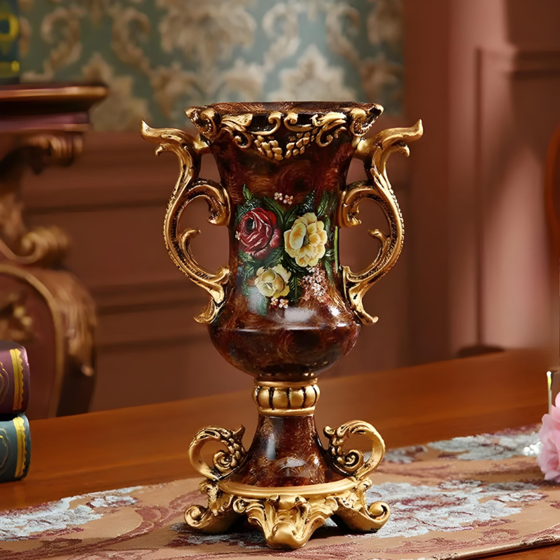 Grand Vase Décoratif Antique Grec | Effet Sculpté en Résine