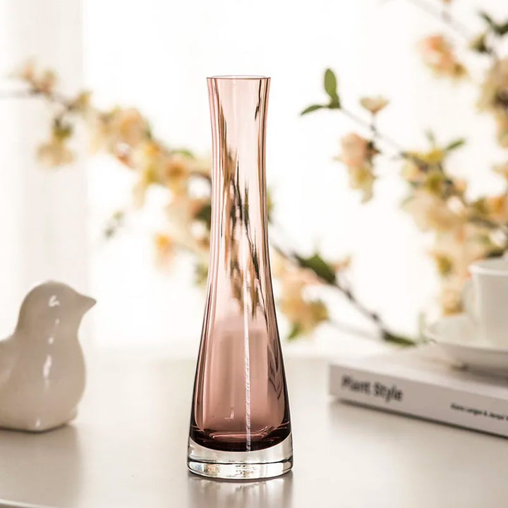 Vase Soliflore en Verre Transparent | Design Oblique Moderne
