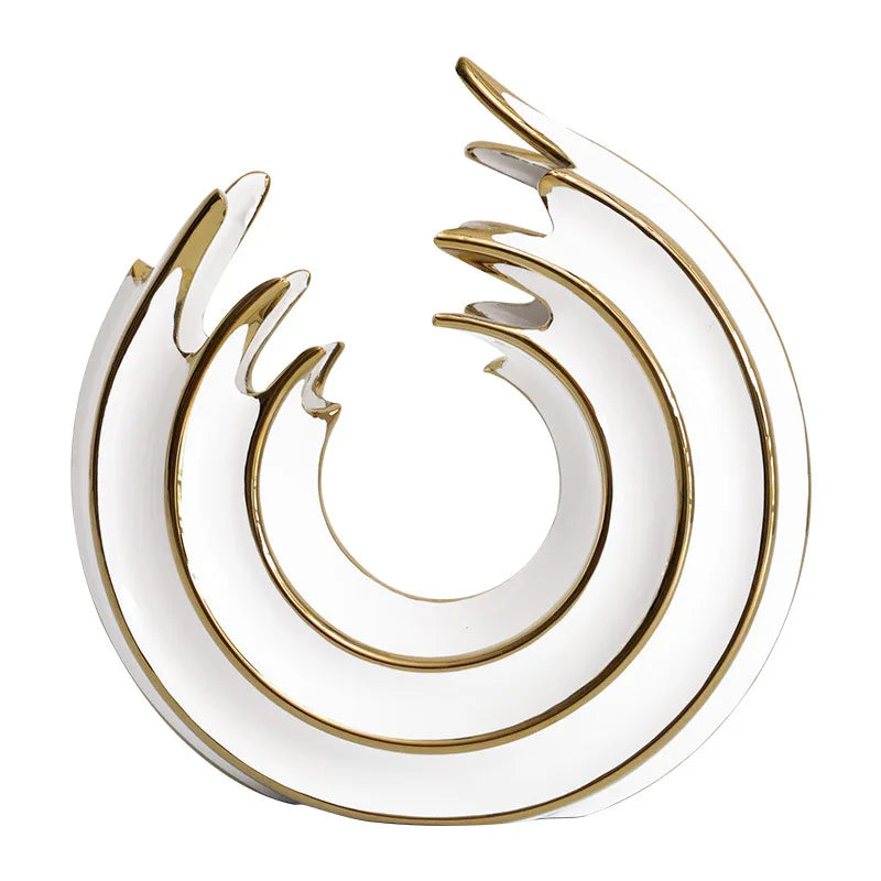 Vase Rond en Céramique | Design Abstrait et Finition Luxe