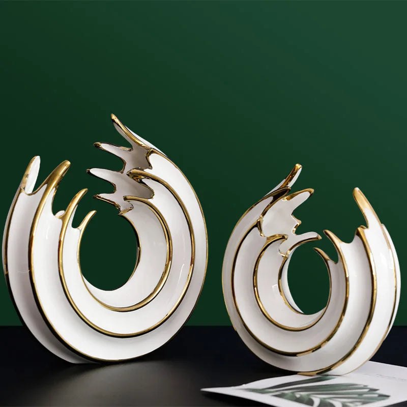 Vase Rond en Céramique | Design Abstrait et Finition Luxe