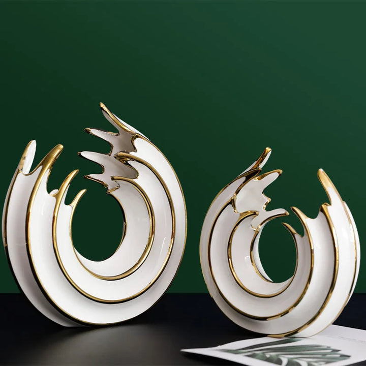 Vase Rond en Céramique | Design Abstrait et Finition Luxe