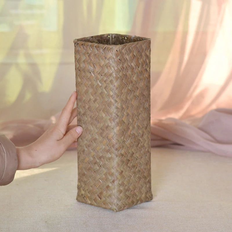 Vase Bambou Tressé à la Main | Style Naturel et Moderne