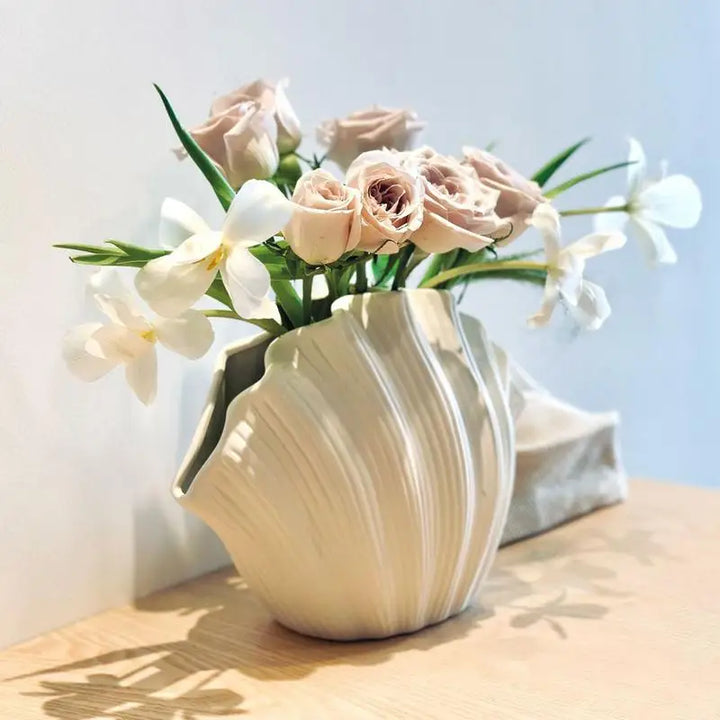 Vase en Céramique Coquillage Minimaliste, Décoratif et Moderne