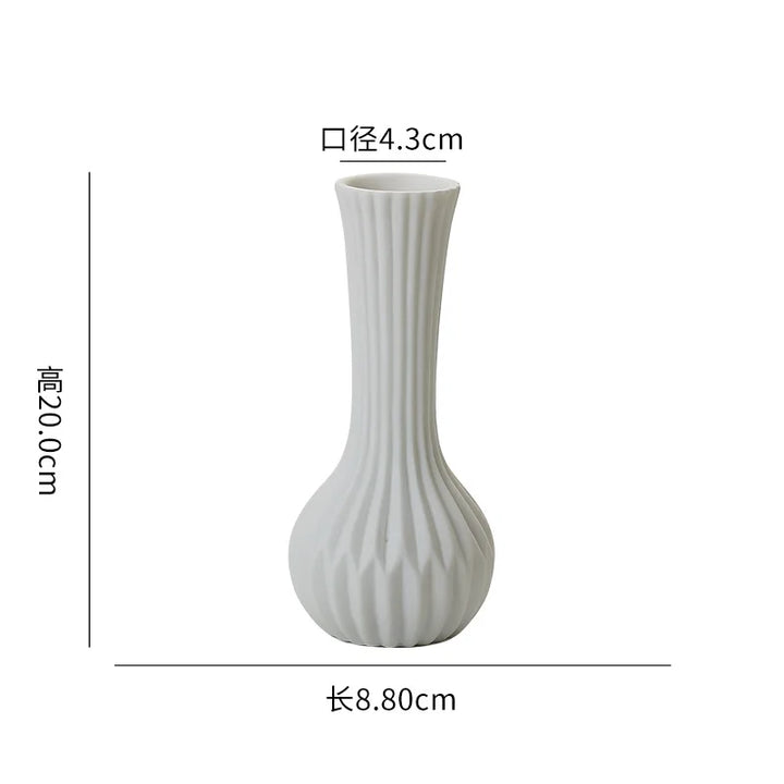 Petit Vase à Fleurs Blanc en Céramique