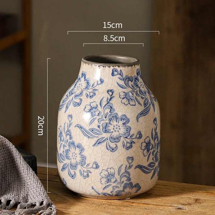 Vase Chinois Décoratif en Porcelaine | Bleu et Blanc, Élégance Vintage