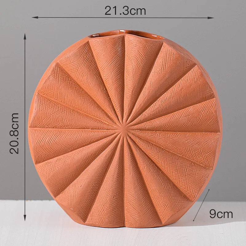 Vase en Céramique Scandinave Décoratif Moderne | Design Conque Terre Cuite