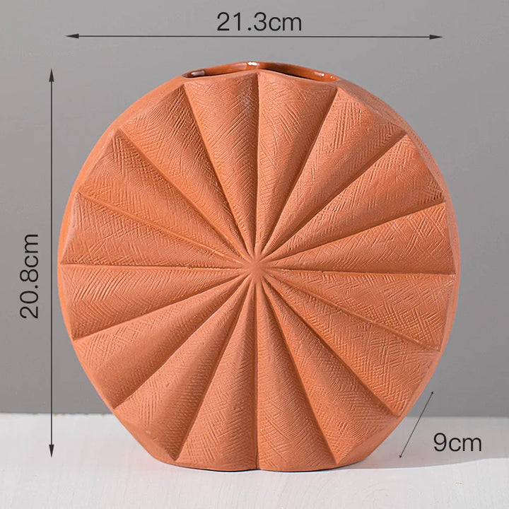 Vase en Céramique Scandinave Décoratif Moderne | Design Conque Terre Cuite