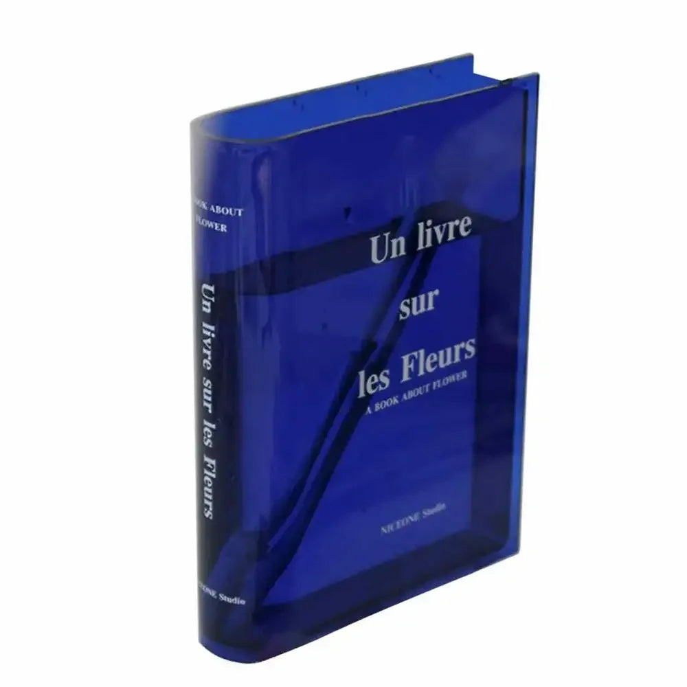 Vase à Fleurs en Forme de Livre Transparent | Design Moderne en Acrylique