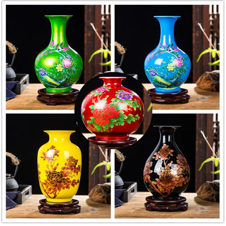 Vase à Fleurs Chinois en Céramique | Élégance Décorative Artisanale