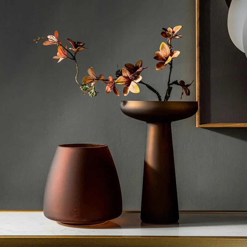 Vase à Fleurs en Verre Dépoli | Scandinave et Minimaliste