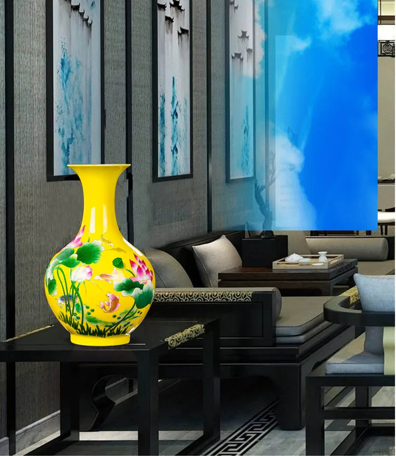 Vase à Fleurs Chinois en Céramique | Élégance Décorative Artisanale