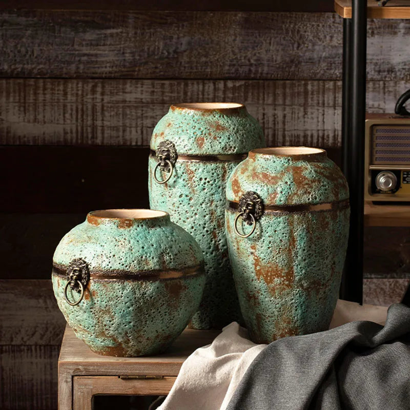 Grand Vase à Poser en Terre Cuite | Effet Vieilli Grec Antique