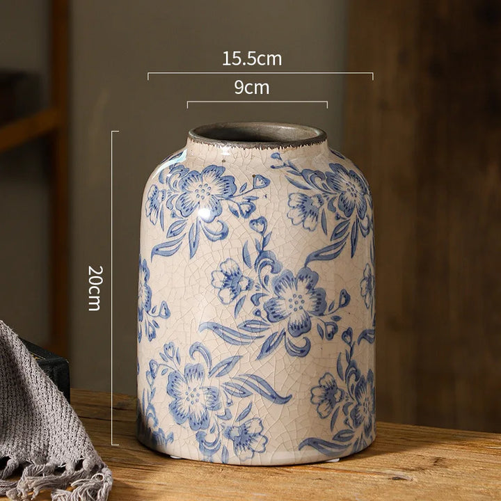 Vase Chinois Décoratif en Porcelaine | Bleu et Blanc, Élégance Vintage