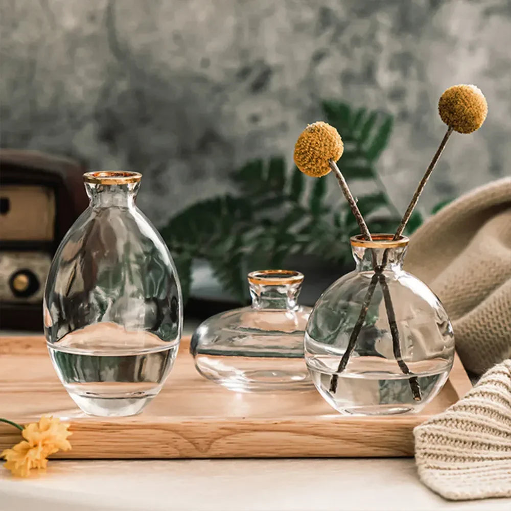 Ensemble de Trois Petits Vases en Verre | Design Moderne et Raffiné