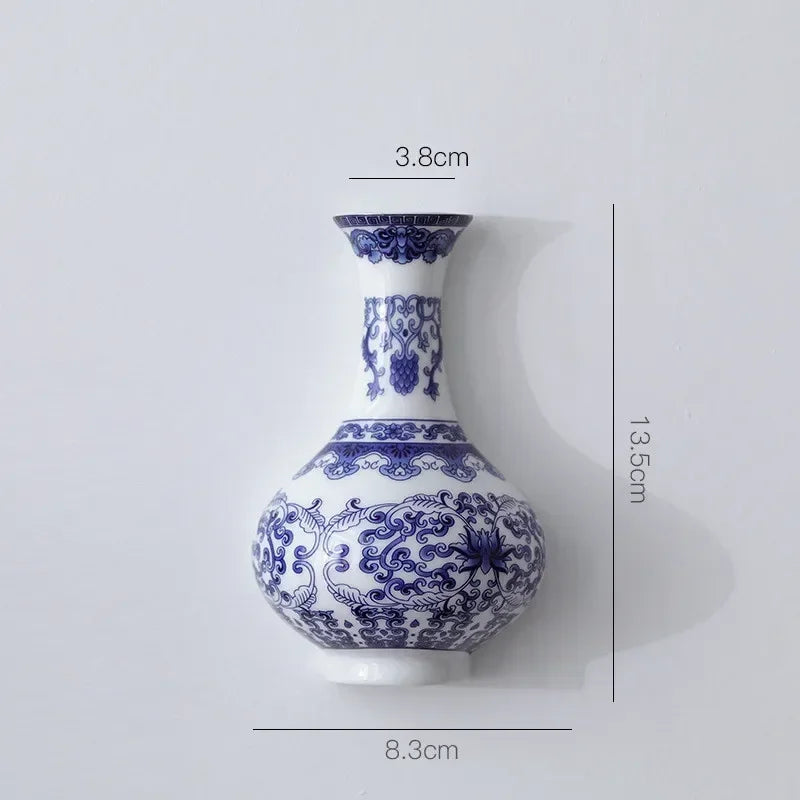 Vase Mural Chinois en Porcelaine Bleu et Blanc | L’Élégance Vintage