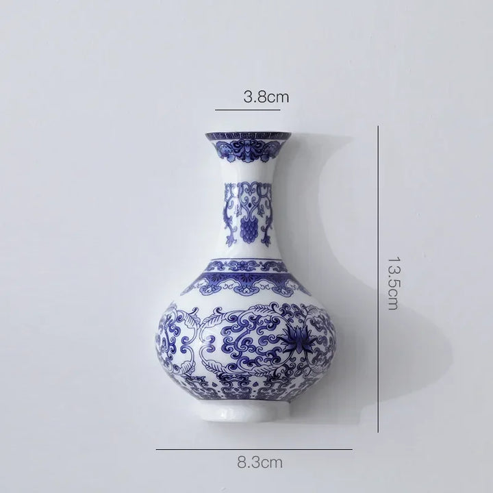 Vase Mural Chinois en Porcelaine Bleu et Blanc | L’Élégance Vintage