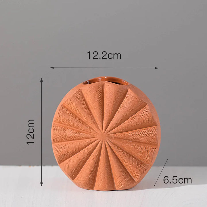 Vase en Céramique Scandinave Décoratif Moderne | Design Conque Terre Cuite