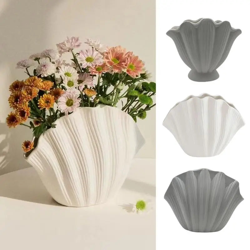 Vase en Céramique Coquillage Minimaliste, Décoratif et Moderne