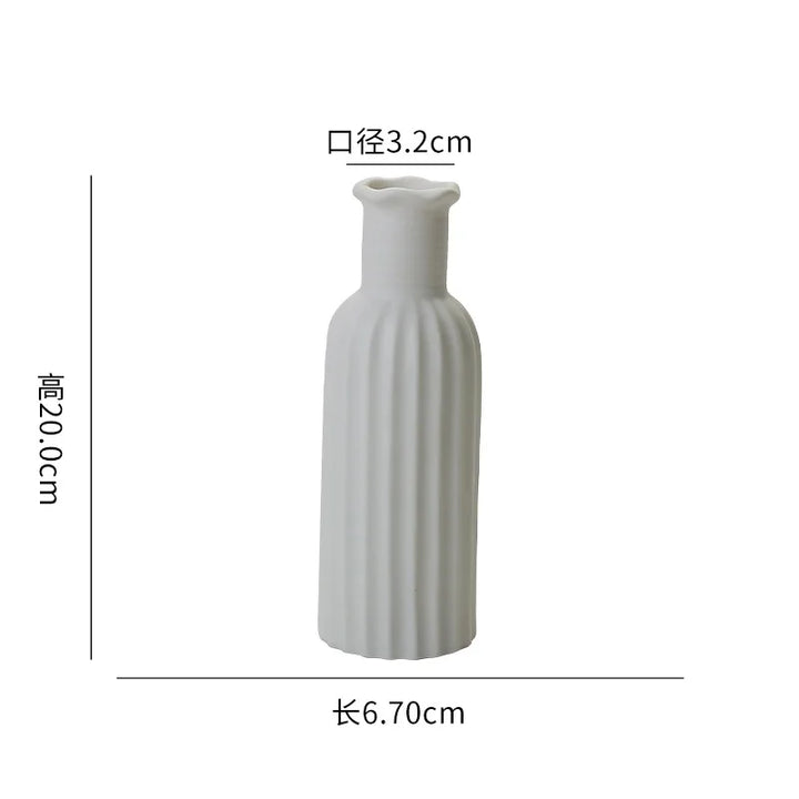 Petit Vase à Fleurs Blanc en Céramique