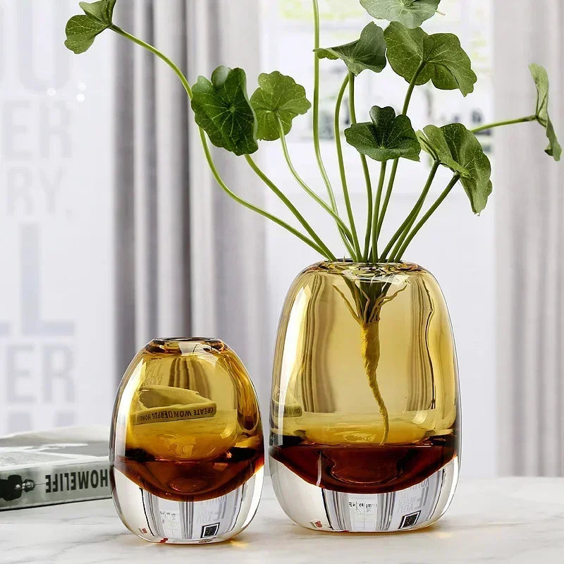 Vase en Verre Transparent Épais | Style Moderne et Luxe