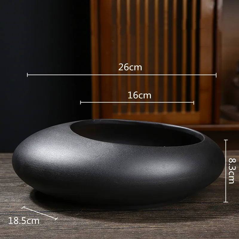 Vase à Fleurs Chinois Noir | Céramique Élégante