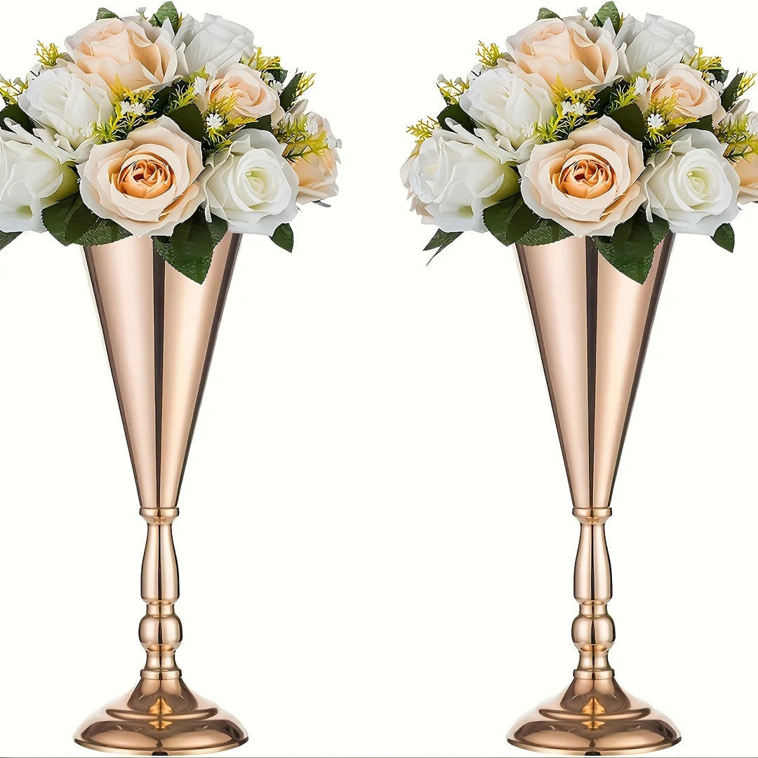 Grande Vase Haut Doré | Effet Métallique