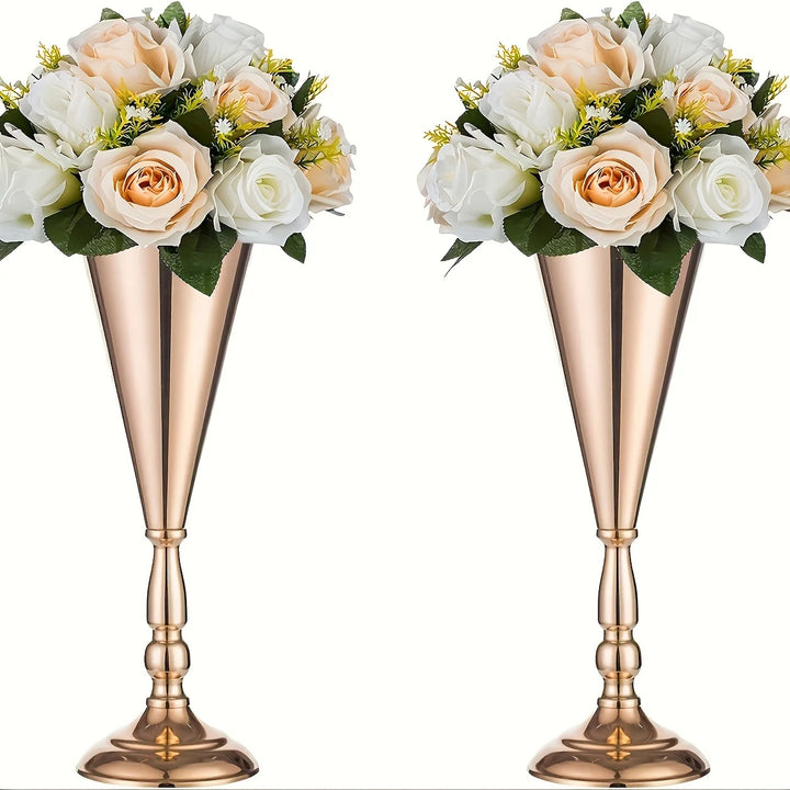 Grande Vase Haut Doré | Effet Métallique