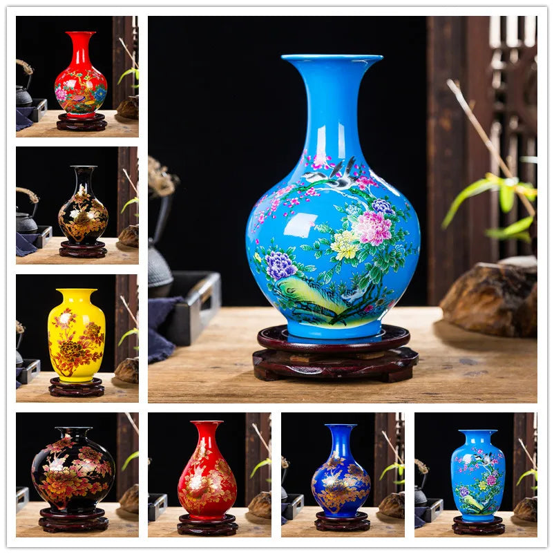 Vase à Fleurs Chinois en Céramique | Élégance Décorative Artisanale