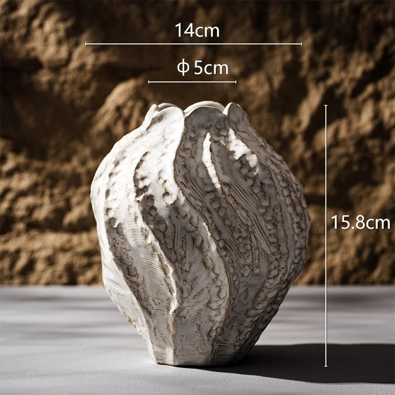 Vase en Céramique à Poser au Sol | Design Irrégulier et Style Scandinave