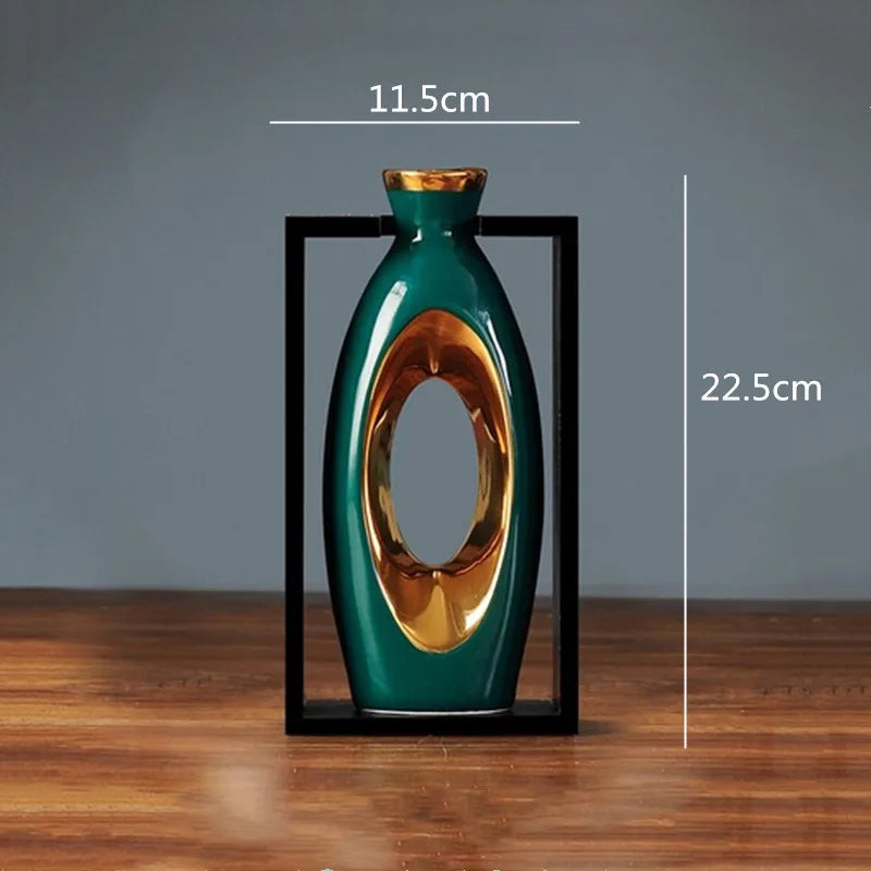 Vase Chinois en Céramique avec Cadre | Élégance Rétro