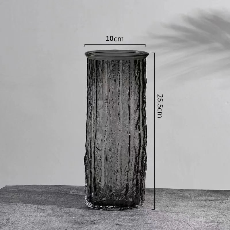 Vase à Fleurs en Verre Transparent | Design Glacier Élégant