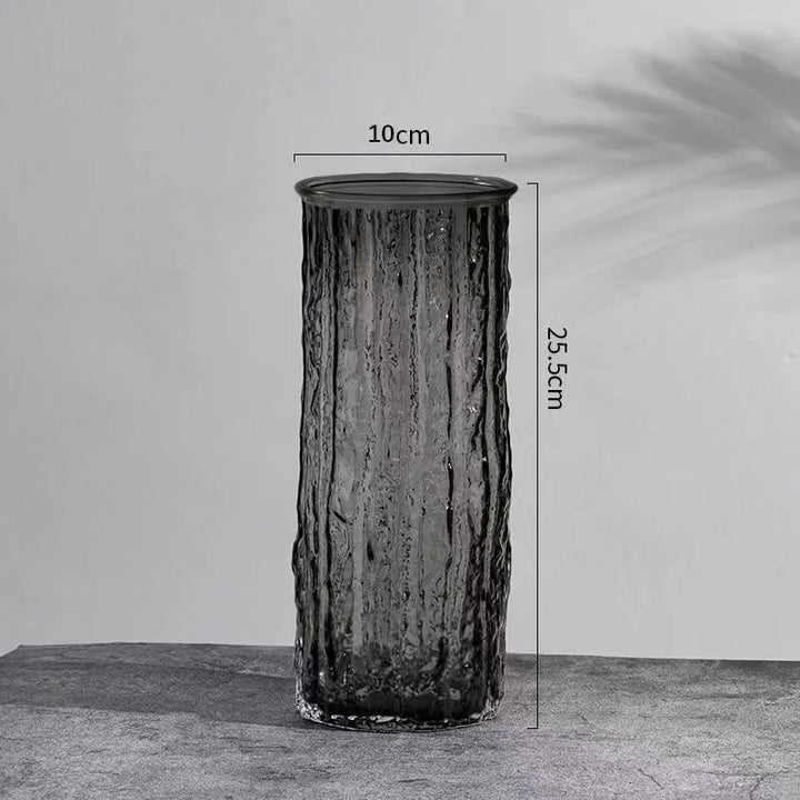 Vase à Fleurs en Verre Transparent | Design Glacier Élégant